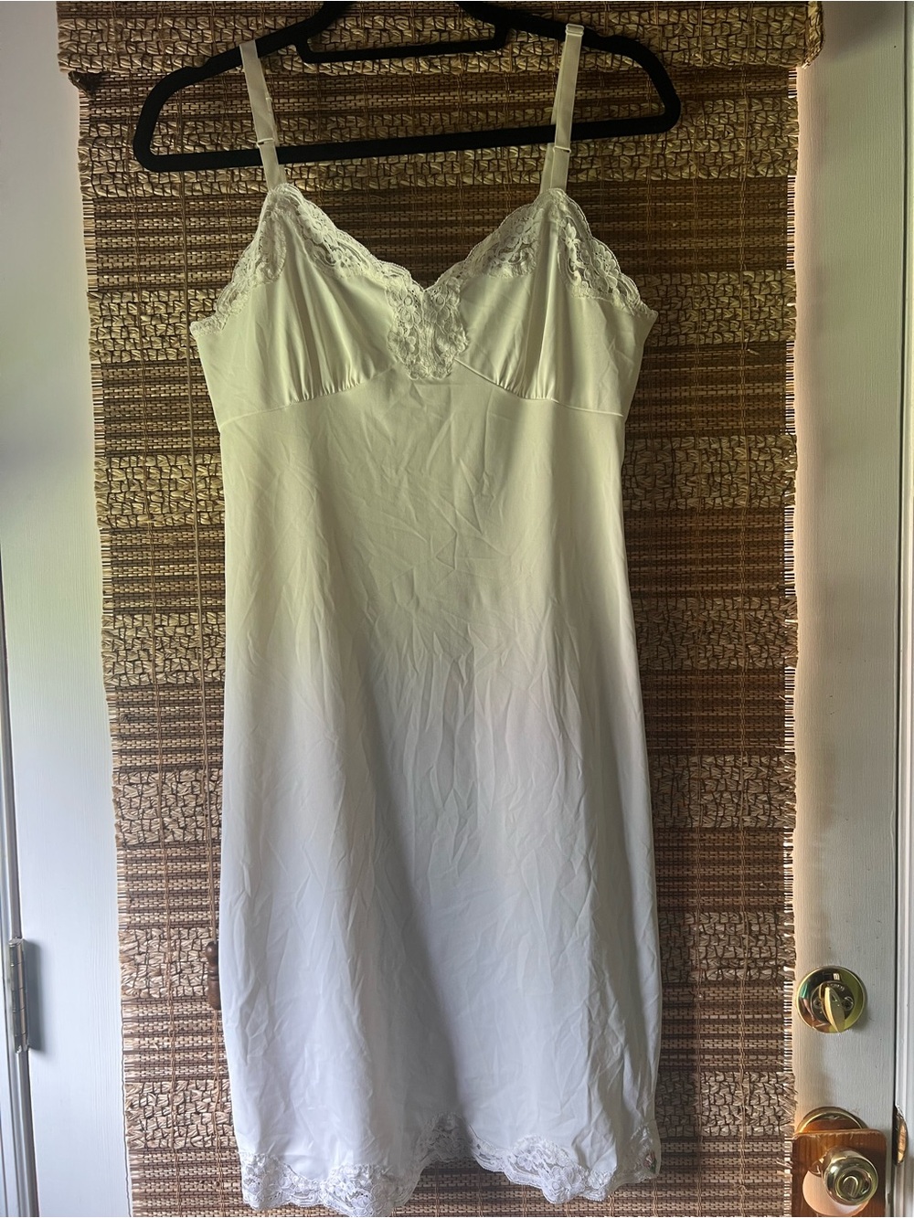 Vtg 1970s Shadowline Lace & Nylon Nightgown